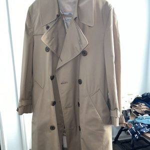 Vintage Aquascutum Mens Long Trench Coat Made In England 1970s Belted Size Small